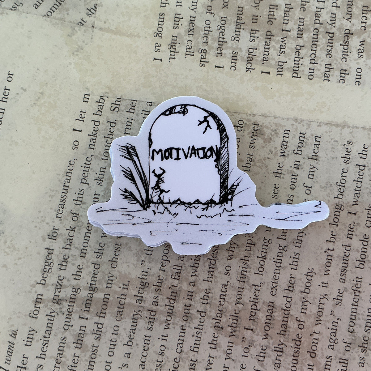 Motivation Grave Large Sticker - Kaitlyn Bell