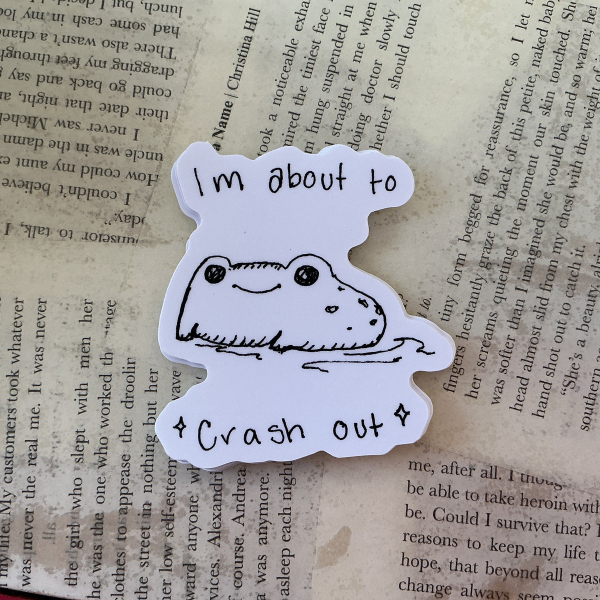 Crash Out Frog Large Sticker - Kaitlyn Bell