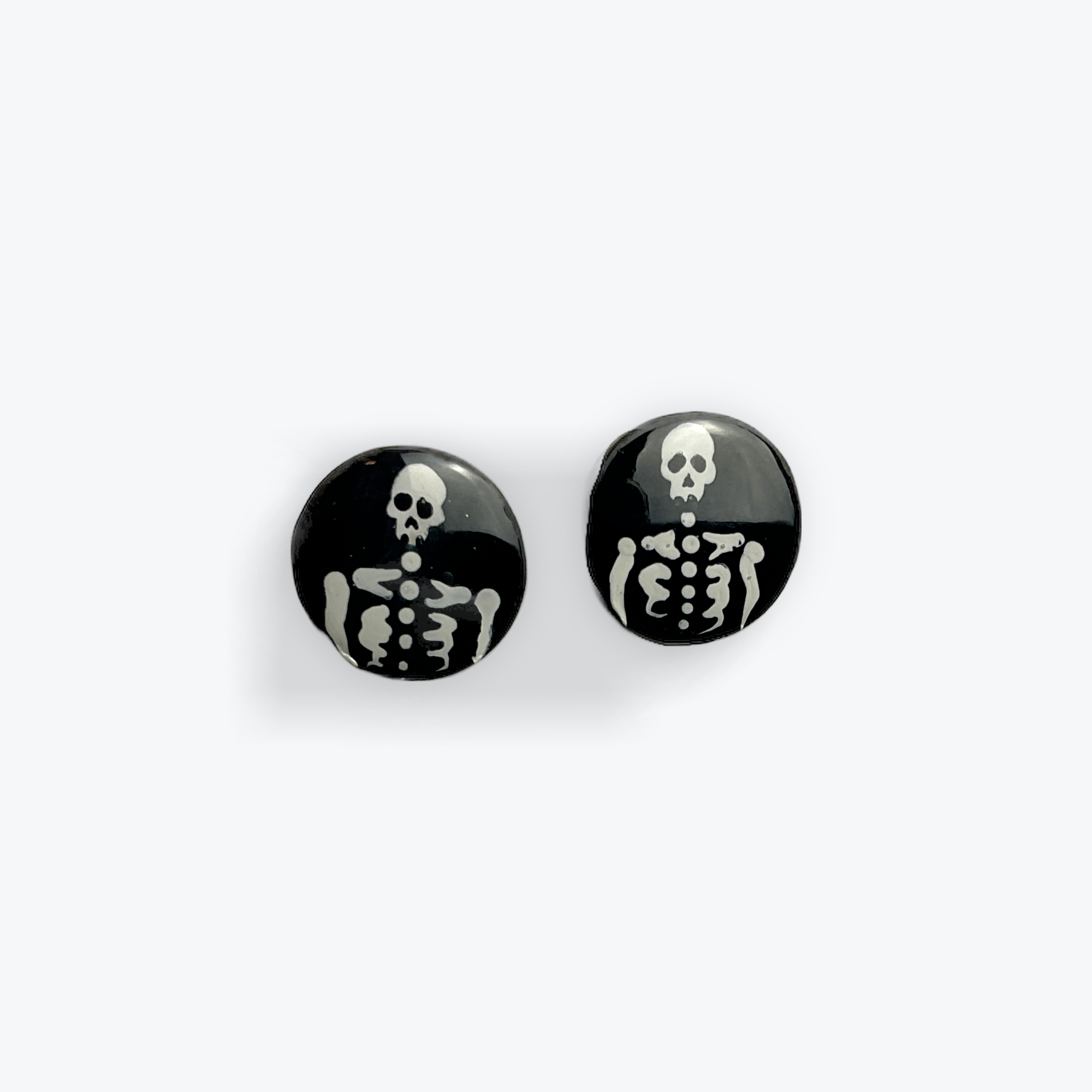 Tiny Skeleton Circle Studs
