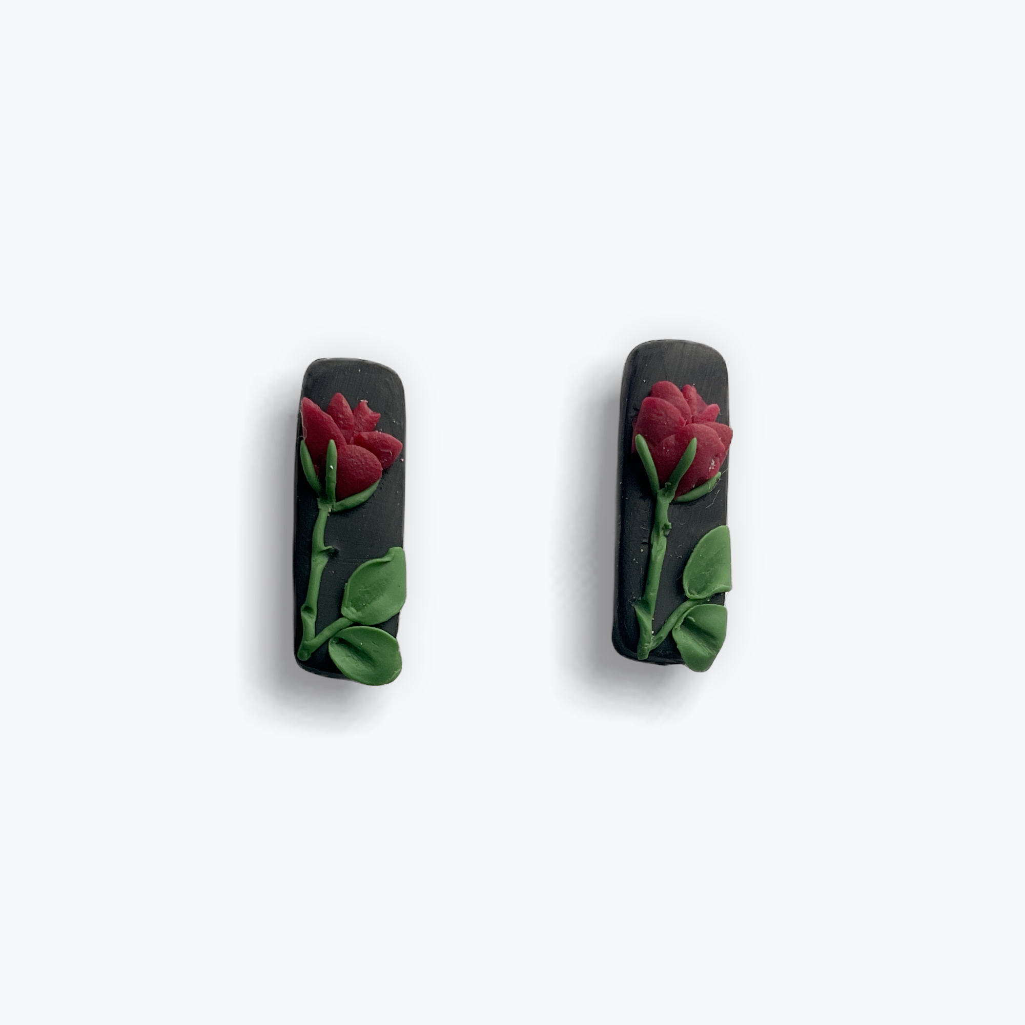 Small Rectangle Rose Studs