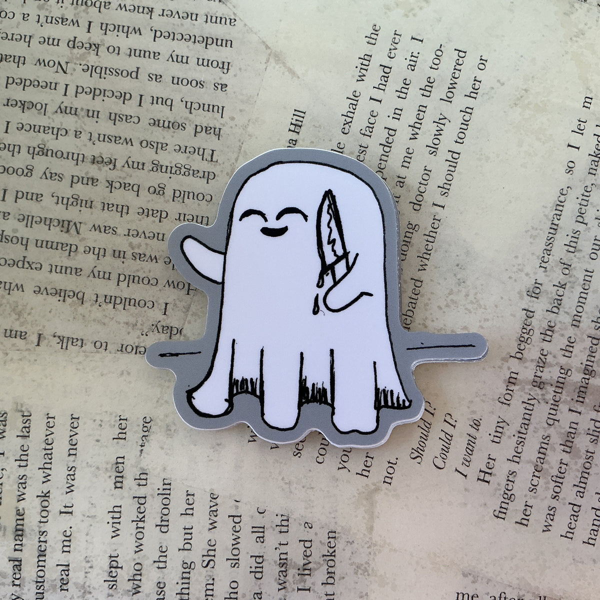 Ghost + Knife Large Sticker - Kaitlyn Bell