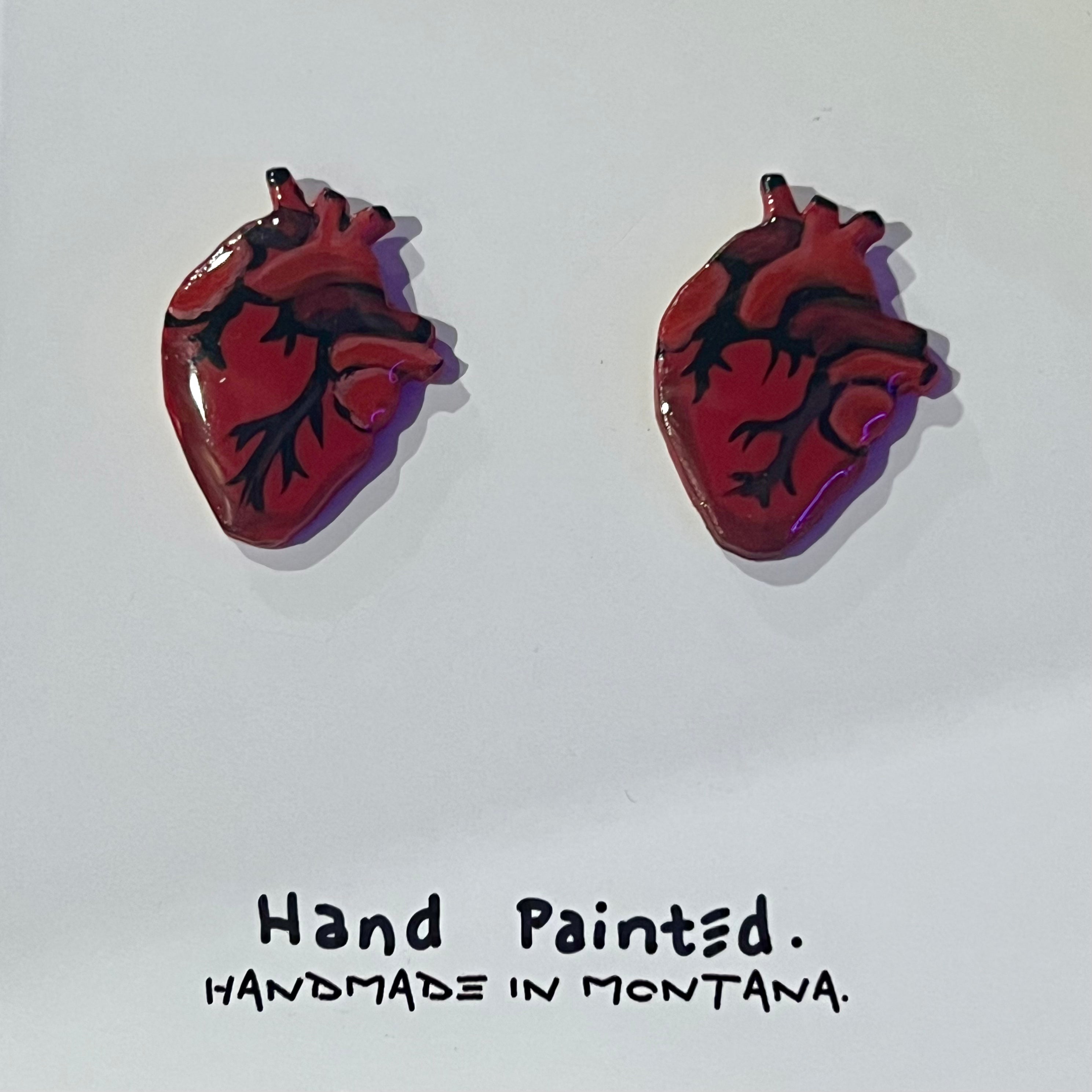 Anatomical Heart Studs - Titanium