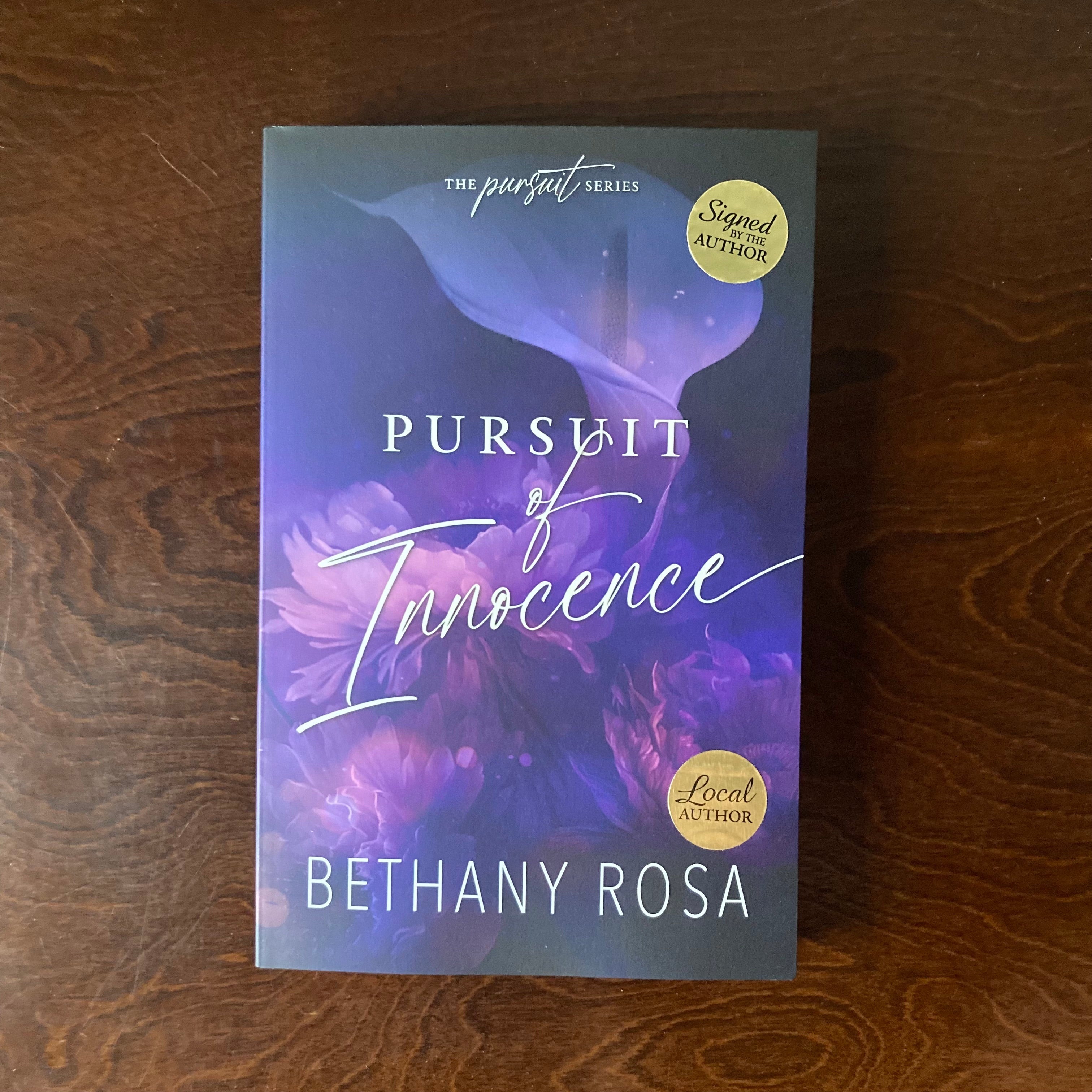 Pursuit of Innocence - Bethany Rosa (local author) - Signed Copy with Custom Bookmark