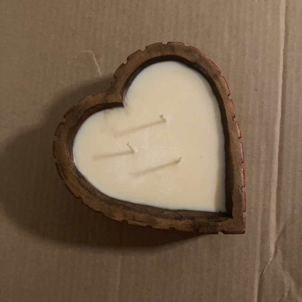 Red Heart Three Wick Candles