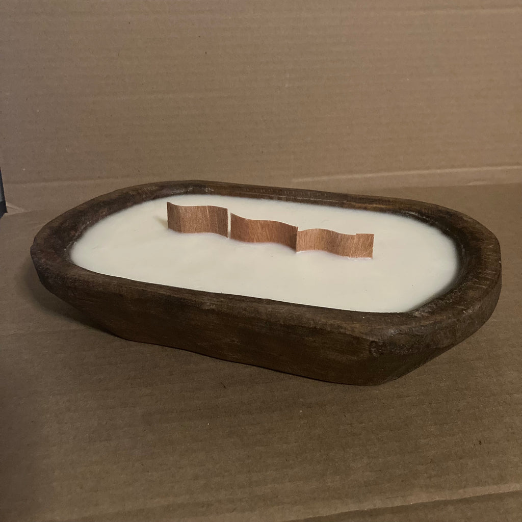 Wavy Wooden Wick Bowl