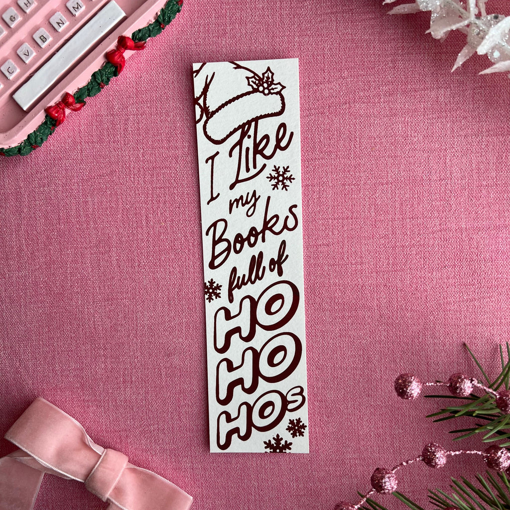 Naughty Hand-Printed Holiday Bookmarks