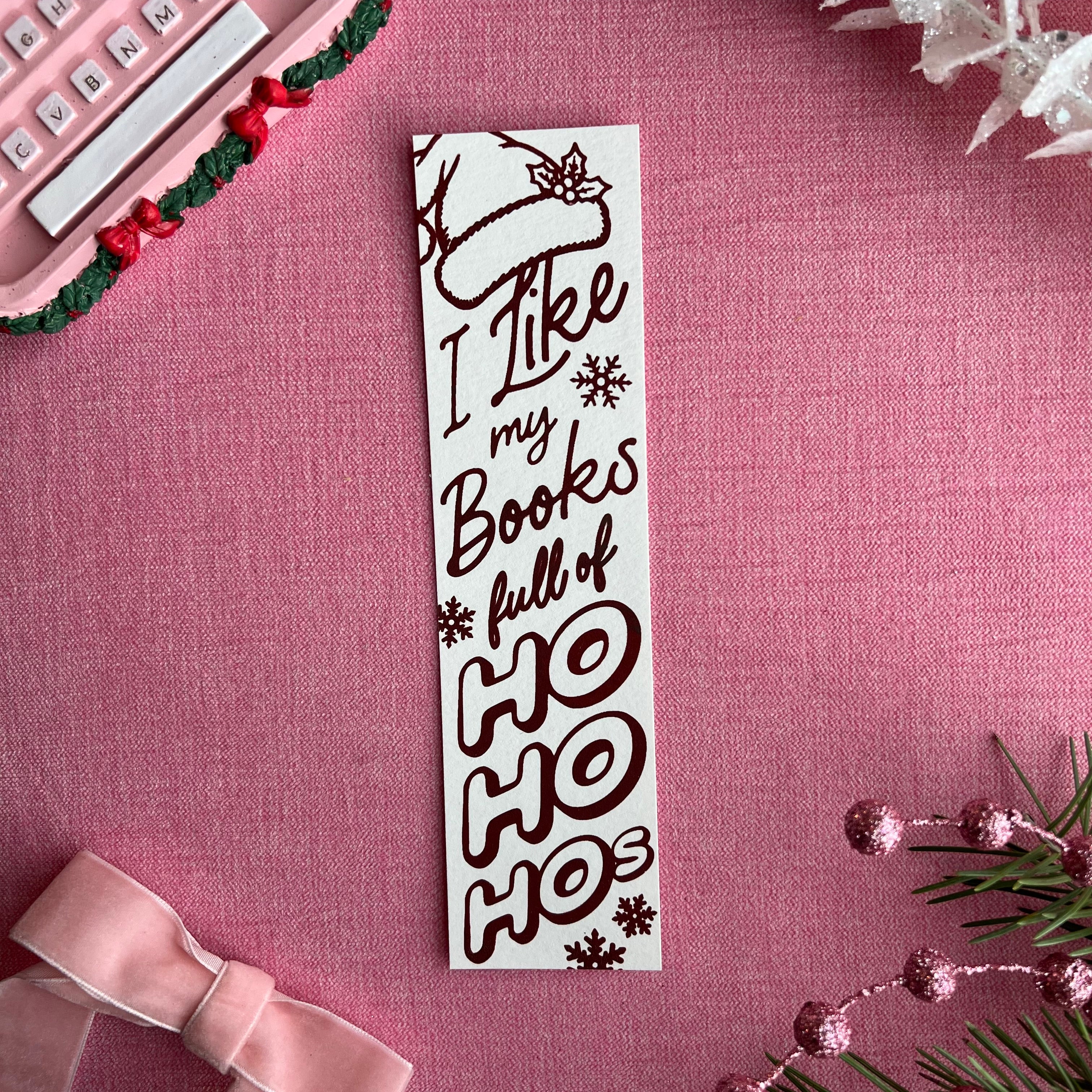 Naughty Hand-Printed Holiday Bookmarks