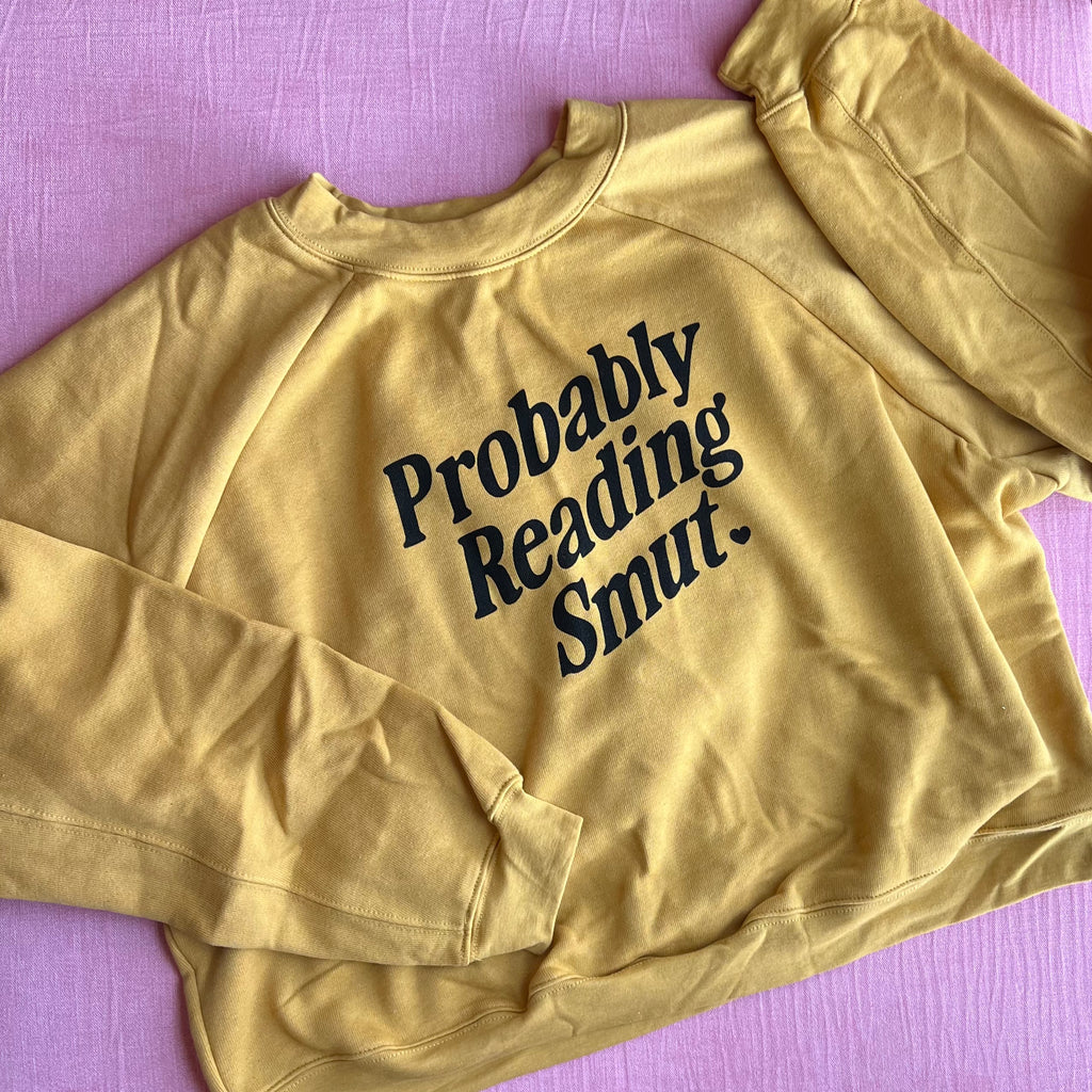 Probably Reading Smut | Women's Raglan Cropped Sweater