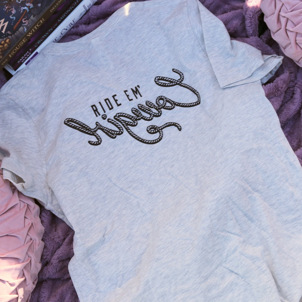 Ride 'Em [Reverse] Cowgirl | Unisex Natural Heather Tee