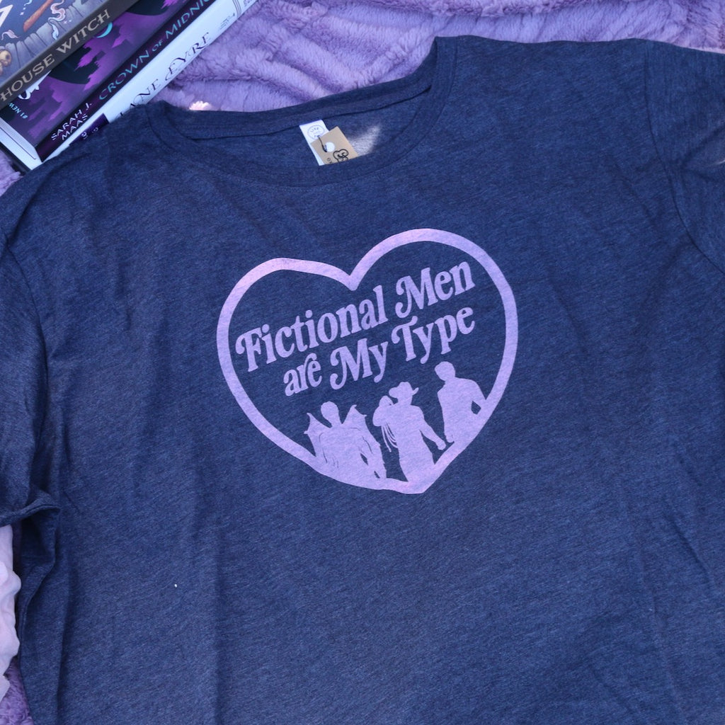 Fictional Men Are My Type | Gray/Blue Heather Tee