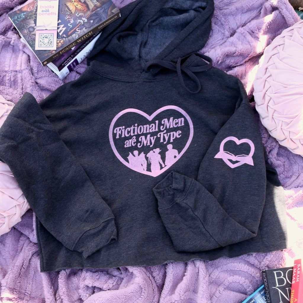 Fictional Men Are My Type | Crop Hoodie Sweatshirt