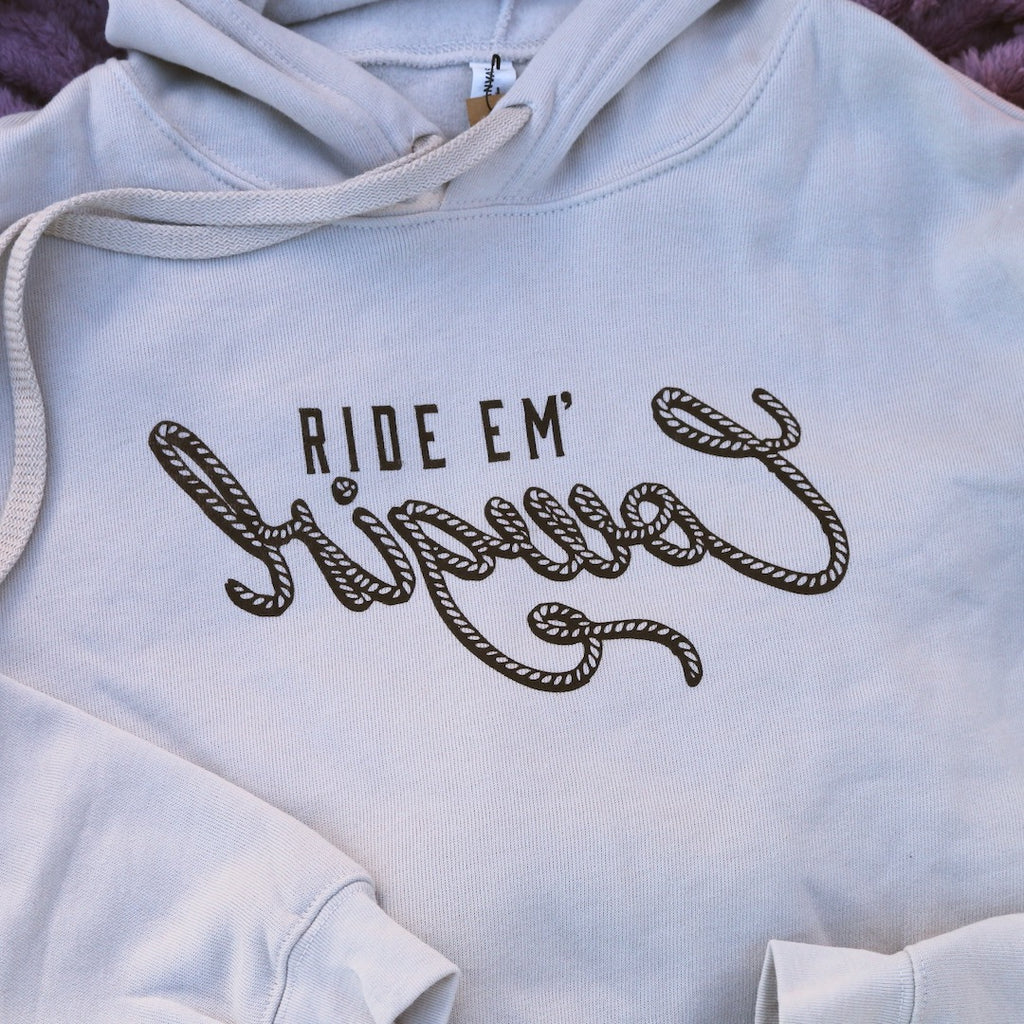 Ride 'Em [Reverse] Cowgirl | Crop Fleece Hoodie Sweatshirt