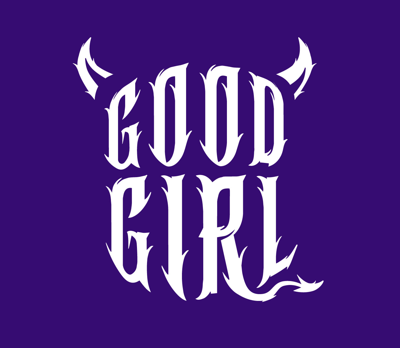 Good Girl 😈 Puff Paint | White & Mustard Crop Devil Tee