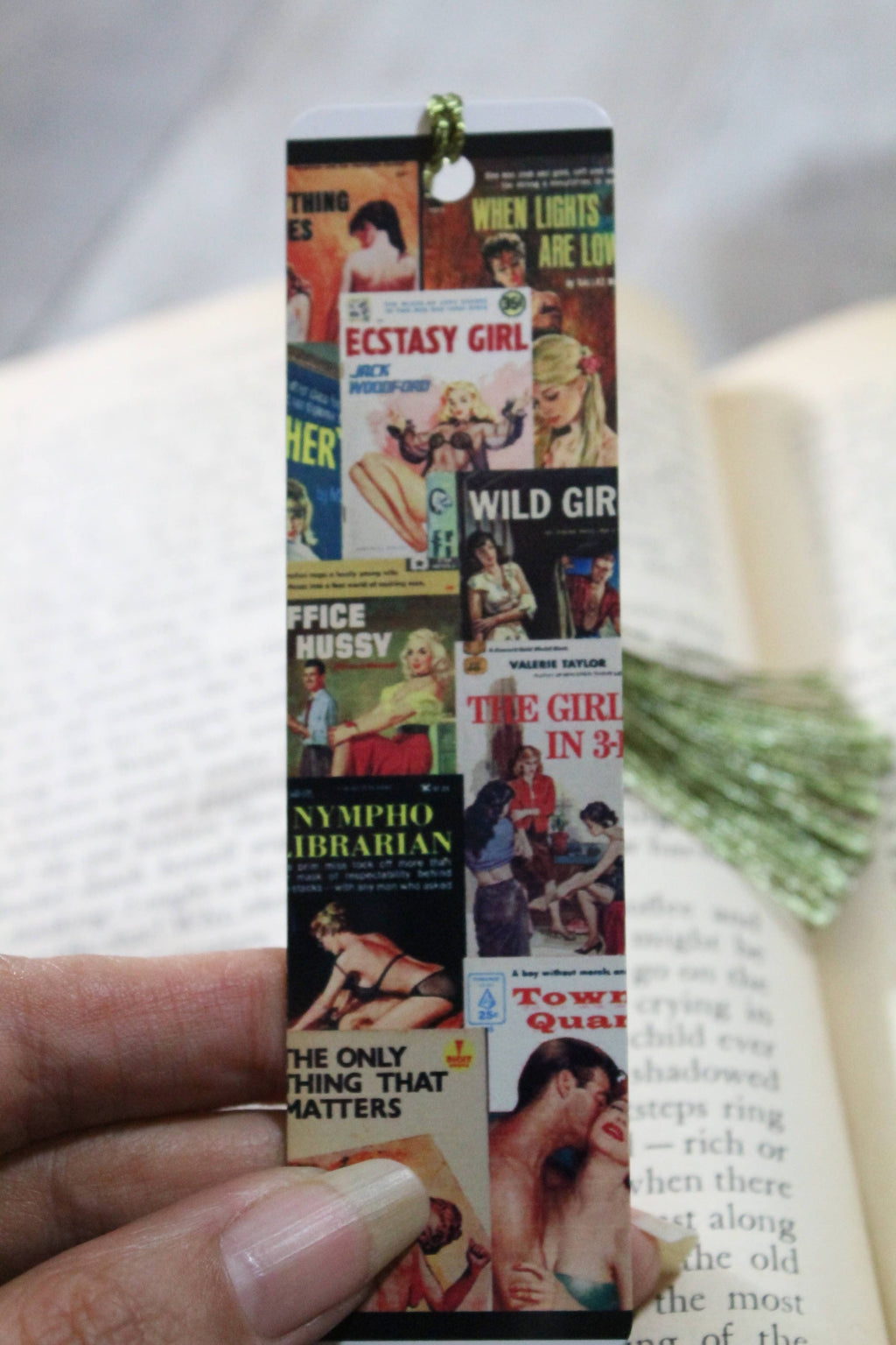 Vintage Erotica Bookcovers// Metal Bookmark